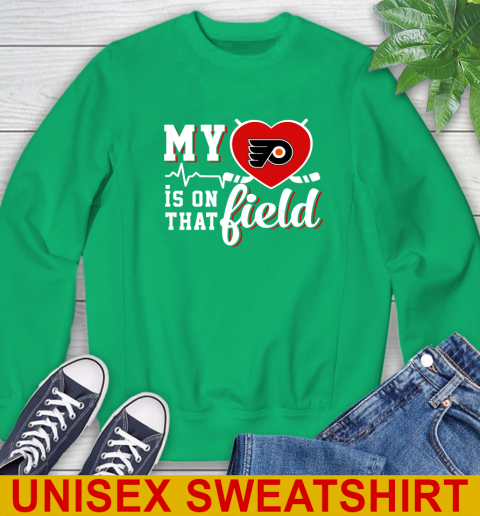 NHL My Heart Is On That Field Hockey Sports Philadelphia Flyers Sweatshirt 8