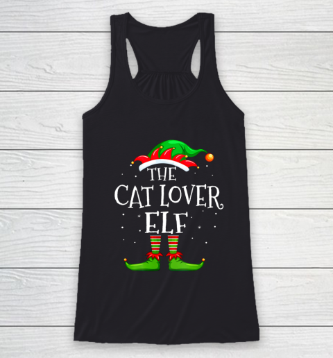 Cat Lover Elf Family Matching Christmas Group Gift Pajama Racerback Tank