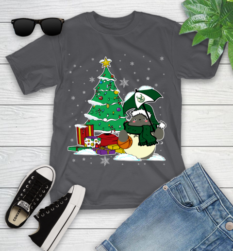 Milwaukee Bucks NBA Basketball Cute Tonari No Totoro Christmas Sports Youth T-Shirt 6
