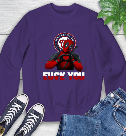 MLB Washington Nationals Deadpool Love You Fuck You Baseball Sports Sweatshirt 4