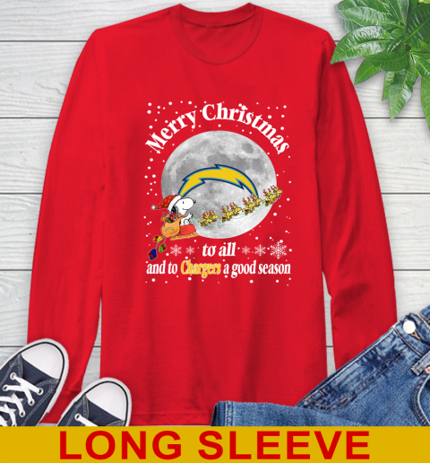 Los Angeles Chargers Merry Christmas To All And To Chargers A Good Season NFL Football Sports Long Sleeve T-Shirt 12