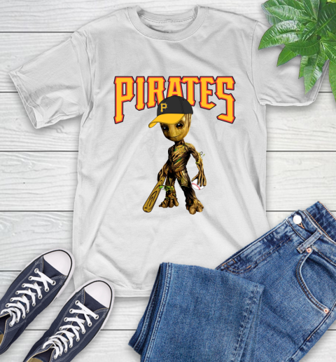 MLB Pittsburgh Pirates Groot Guardians Of The Galaxy Baseball T-Shirt