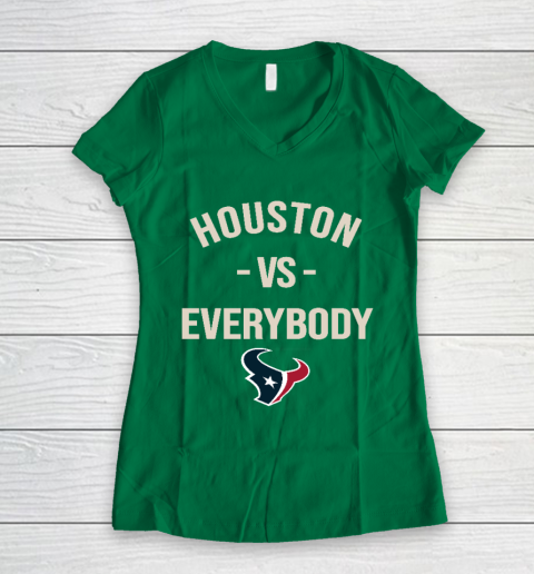 Houston Texans Vs Everybody Women's V-Neck T-Shirt 3