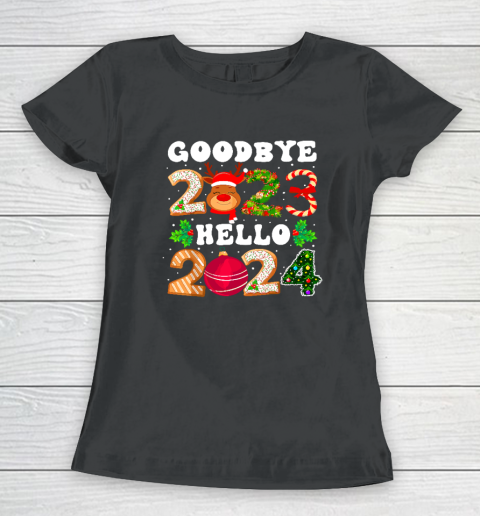 Goodbye 2023 Hello 2024 Happy New Year Funny Christmas Xmas Women's T-Shirt
