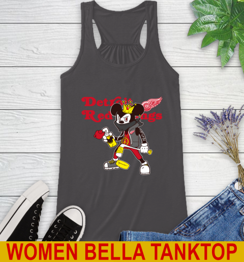 Detroit Red Wings NHL Hockey Mickey Peace Sign Sports Racerback Tank 12