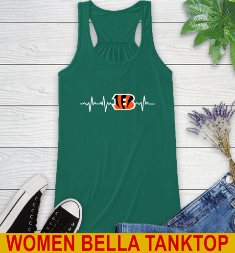 Cincinnati Bengals NFL Football Heart Beat Shirt Racerback Tank 5