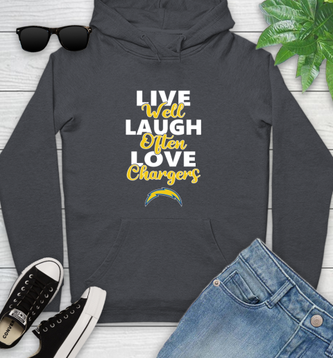 NFL Football Los Angeles Chargers Live Well Laugh Often Love Shirt Youth Hoodie 8