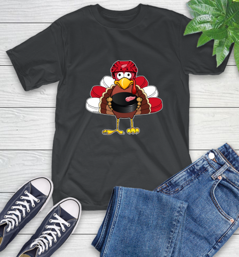 Detroit Red Wings Turkey Thanksgiving Day T-Shirt 2