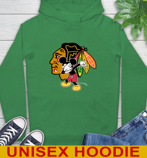 Chicago Blackhawks NHL Hockey Dabbing Mickey Disney Sports Hoodie 8