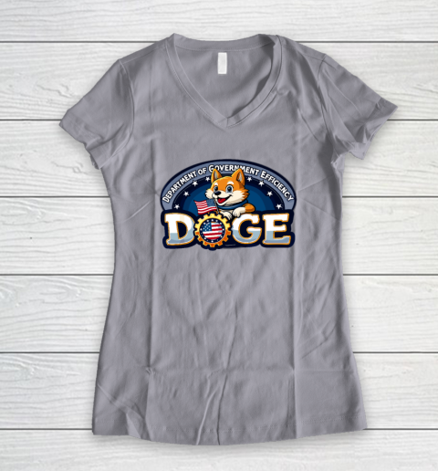 Funny DOGE Crypto Meme Department of Government Efficiency Women's V-Neck T-Shirt 2
