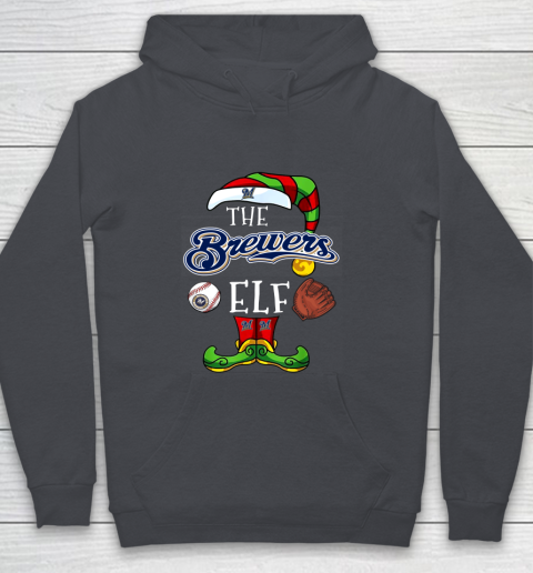 Milwaukee Brewers Christmas ELF Funny MLB Youth Hoodie 5