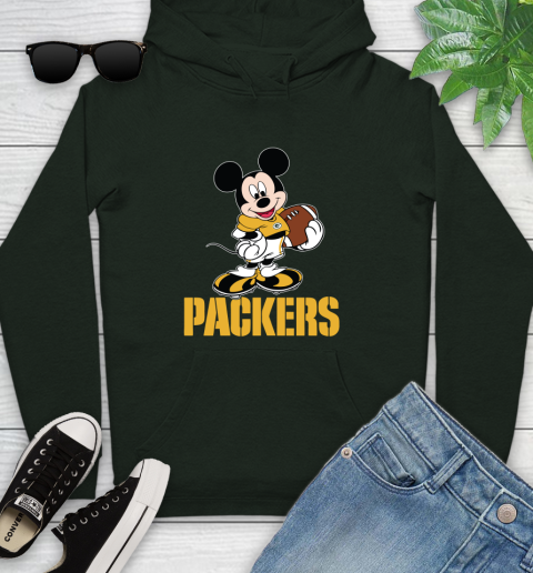 NFL Football Green Bay Packers Cheerful Mickey Mouse Shirt Youth Hoodie 12