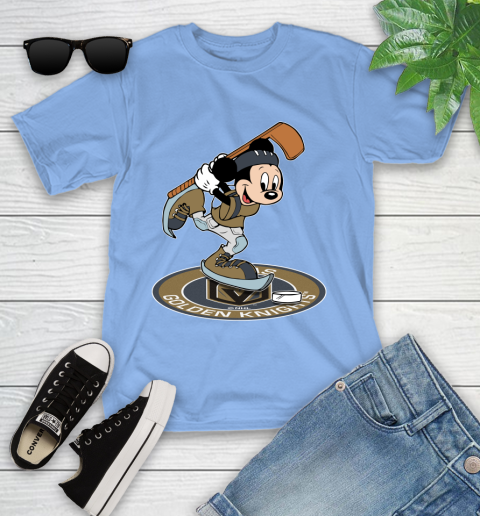 NHL Hockey Vegas Golden Knights Cheerful Mickey Disney Shirt Youth T-Shirt 11