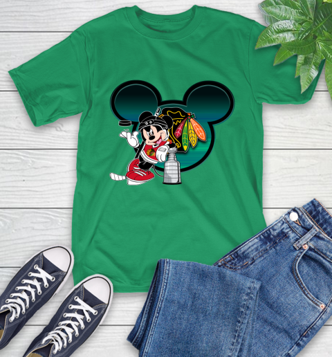 NHL Chicago Blackhawks Stanley Cup Mickey Mouse Disney Hockey T Shirt T-Shirt 7