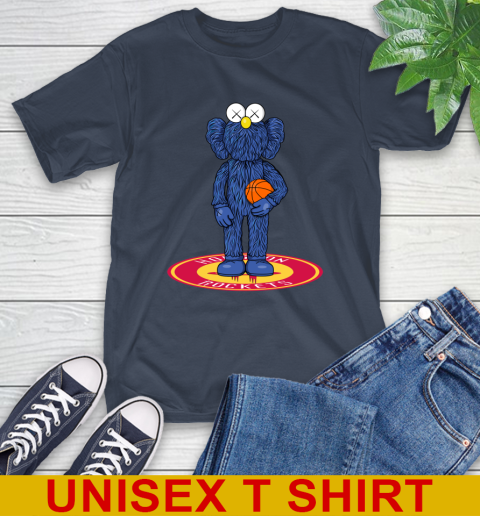 NBA Basketball Houston Rockets Kaws Bff Blue Figure Shirt T-Shirt 4
