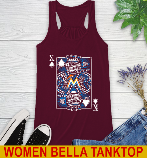Miami Marlins MLB Baseball The King Of Spades Death Cards Shirt Racerback Tank 2