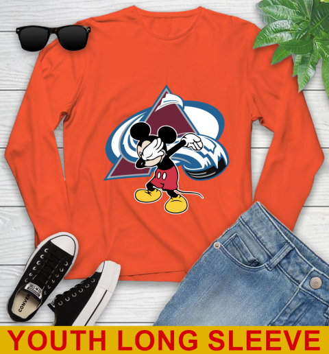 Colorado Avalanche NHL Hockey Dabbing Mickey Disney Sports Youth Long Sleeve 4