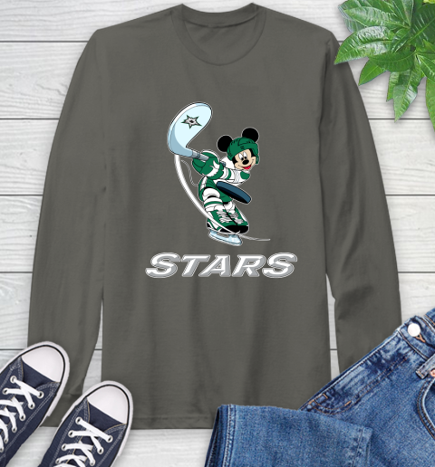 NHL Hockey Dallas Stars Cheerful Mickey Mouse Shirt Long Sleeve T-Shirt 9