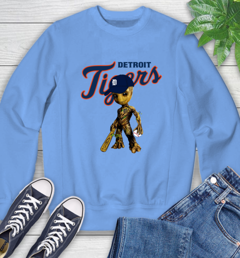 MLB Detroit Tigers Groot Guardians Of The Galaxy Baseball Sweatshirt 11