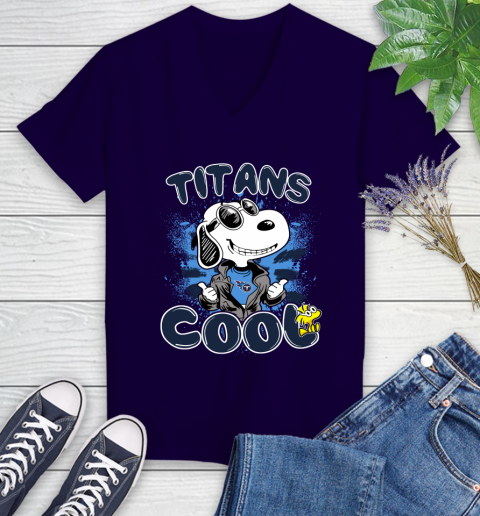 NFL Football Tennessee Titans Cool Snoopy Shirt Women's V-Neck T-Shirt 3