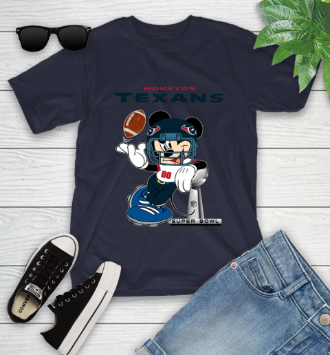 NFL Houston Texans Mickey Mouse Disney Super Bowl Football T Shirt Youth T-Shirt 3