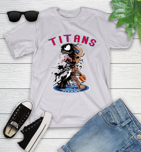 NFL Tennessee Titans Football Venom Groot Guardians Of The Galaxy Youth T-Shirt 4