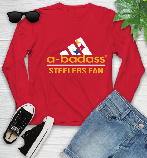 Pittsburgh Steelers NFL Football A Badass Adidas Adoring Fan Sports Youth Long Sleeve 11