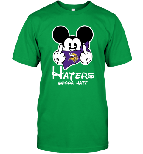 NFL Minnesota Vikings Haters Gonna Hate Mickey Mouse Disney Football T Shirt 2J3r4TGIJrI classic t shirt 2 95 151514 front irish green