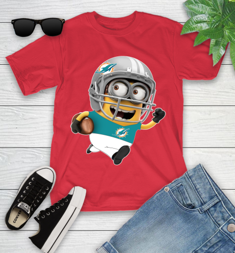 NFL Miami Dolphins Minions Disney Football Sports Youth T-Shirt 10