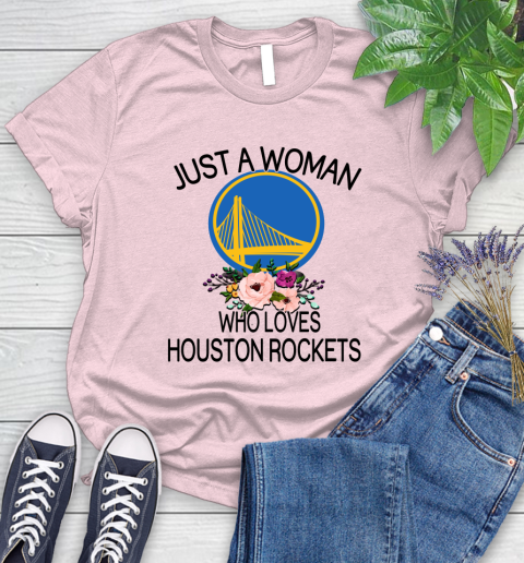 NBA Just A Woman Who Loves Houston Rockets Basketball Sports Women's T-Shirt 8