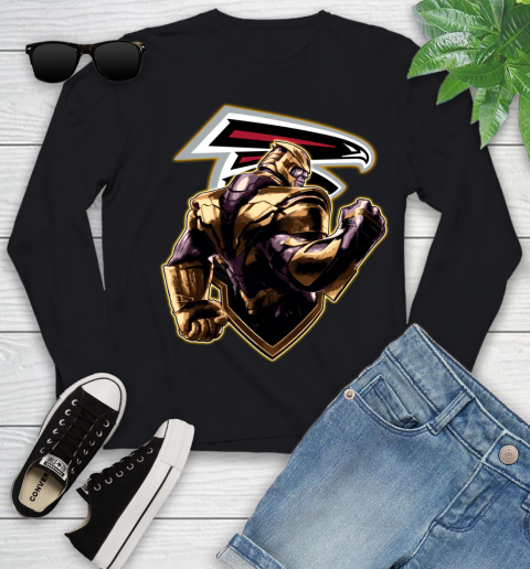 NFL Thanos Avengers Endgame Football Sports Atlanta Falcons Youth Long Sleeve 2