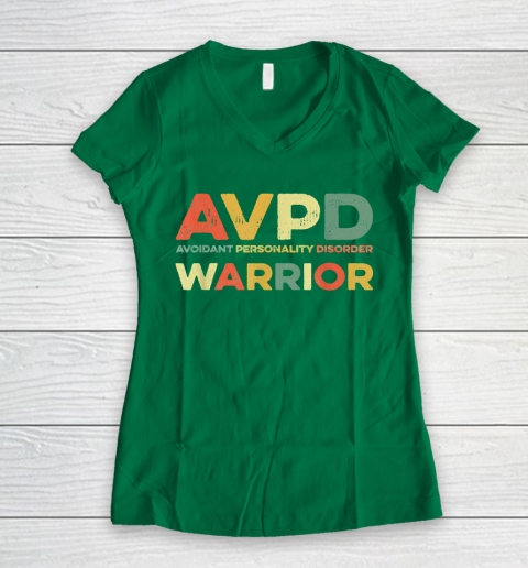 Autism Awareness Avoidant Personality Disorder Warrior AVPD Awareness Social Women's V-Neck T-Shirt 3