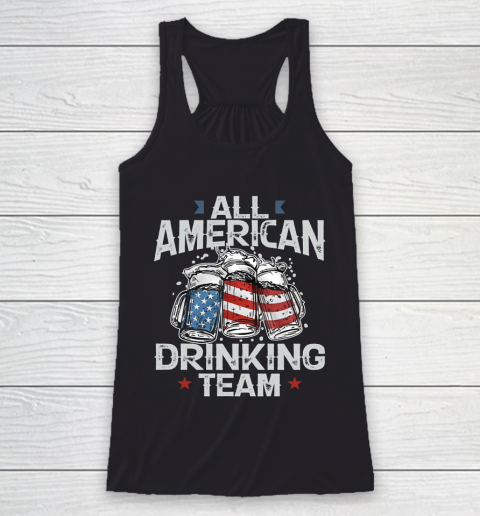 4th Of July All American Drinking Team Love Beer Racerback Tank
