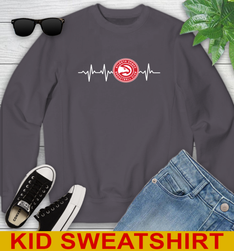 Atlanta Hawks NBA Basketball Heart Beat Shirt Youth Sweatshirt 5