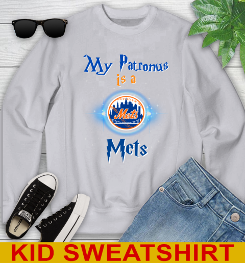 MLB Baseball Harry Potter My Patronus Is A New York Mets Youth Sweatshirt 3