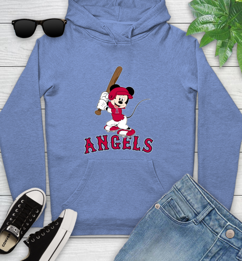 MLB Baseball Los Angeles Angels Cheerful Mickey Mouse Shirt Youth Hoodie 11