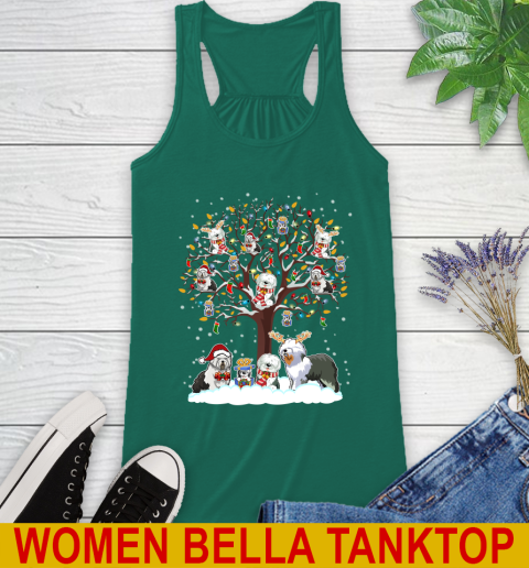 Old english Sheep dog dog pet lover light christmas tree shirt 41