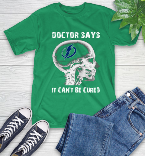 NHL Tampa Bay Lightning Hockey Skull It Can't Be Cured Shirt T-Shirt 8