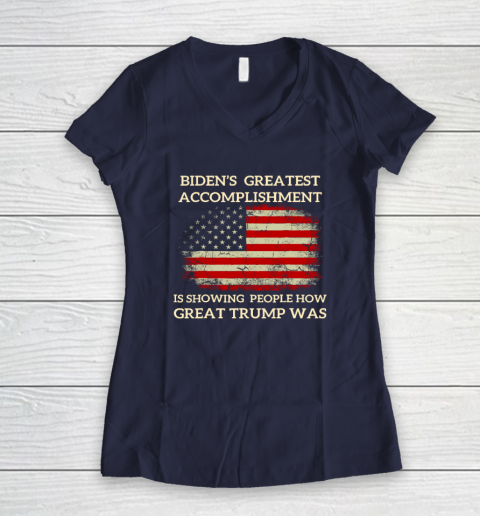 Funny Biden's Greatest Accomplishment Is Showing Trump 2024 Women's V-Neck T-Shirt 7