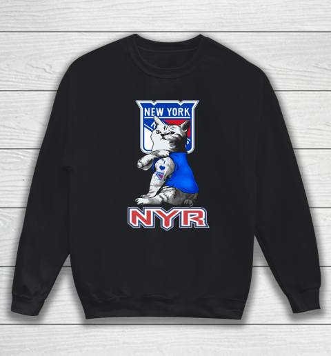 NHL My Cat Loves New York Rangers Hockey Sweatshirt