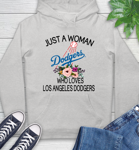 MLB Just A Woman Who Loves Los Angeles Dodgers Baseball Sports Hoodie