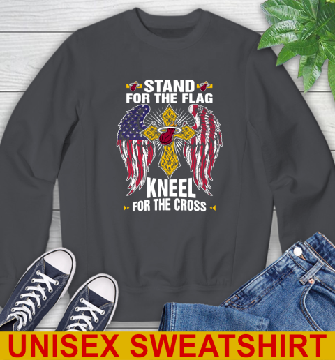 NBA Basketball Miami Heat Stand For Flag Kneel For The Cross Shirt Sweatshirt 7