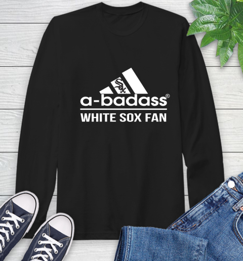 MLB A Badass Chicago White Sox Fan Adidas Baseball Sports Long Sleeve T-Shirt
