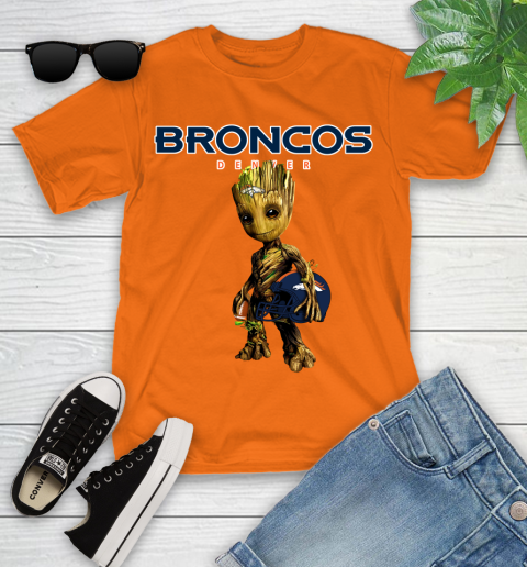 Denver Broncos NFL Football Groot Marvel Guardians Of The Galaxy Youth T-Shirt 7