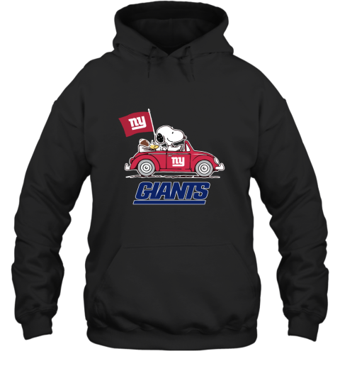 Snoopy And Woodstock Ride The New York Giants Car NFL Hoodie