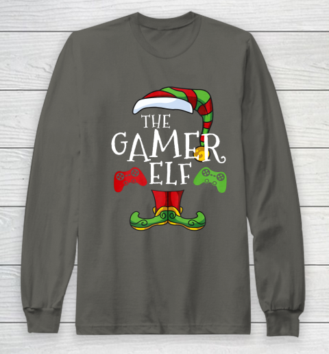 Gamer Elf Family Matching Christmas Funny Gaming Pajama Long Sleeve T-Shirt 5