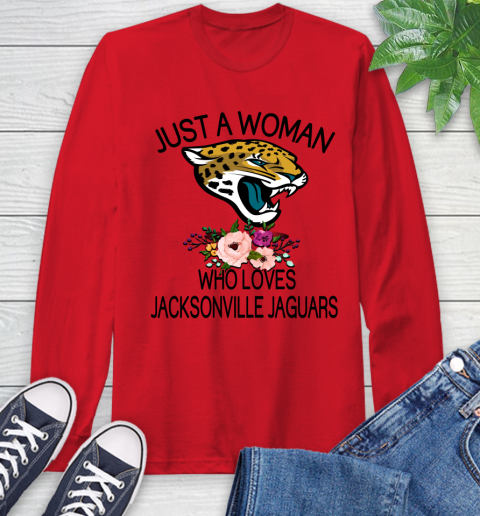 NFL Just A Woman Who Loves Jacksonville Jaguars Football Sports Long Sleeve T-Shirt 9