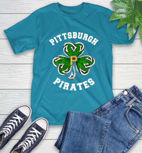 MLB Pittsburgh Pirates Three Leaf Clover St Patrick's Day Baseball Sports T-Shirt 9