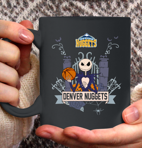 NBA Denver Nuggets Basketball Jack Skellington Halloween Ceramic Mug 11oz 2