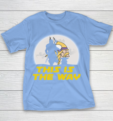 Minnesota Vikings NFL Football Star Wars Yoda And Mandalorian This Is The Way Youth T-Shirt 8
